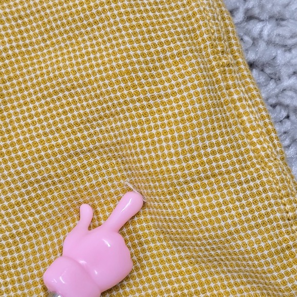 32 Bar Blues‎ Shirt Men Large Yellow Short Sleeve Cotton Button Front Resort - Picture 7 of 12